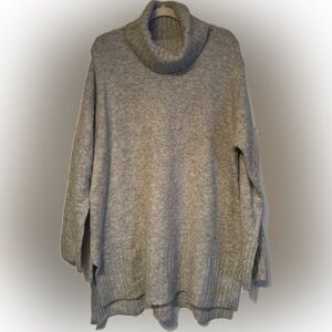 NWT Style & Co Women’s Sz 2X Gray Turtleneck Sweater Tunic Length w/ ribbed trim